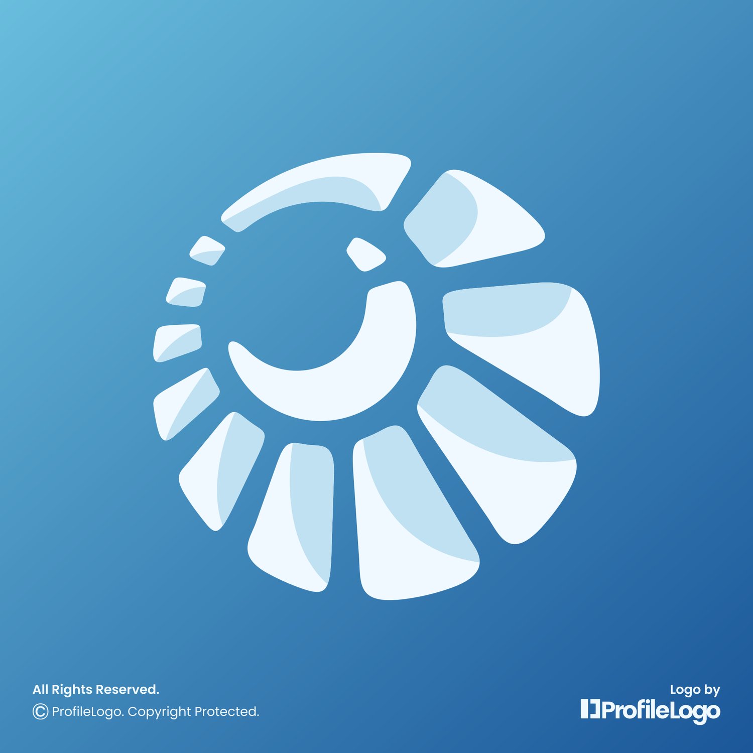 Spark pixel technology letter O logo for sale by ProfileLogo with gradient blue background