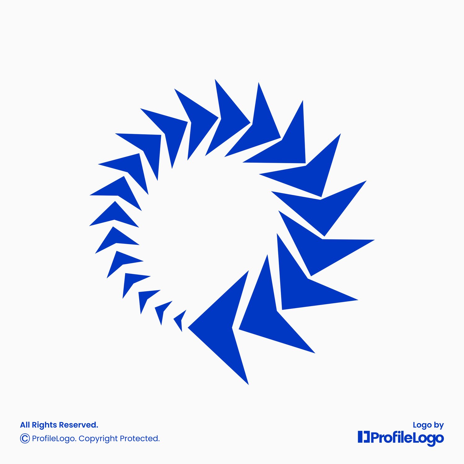 Dynamic motion arrow recycle logo for sale by ProfileLogo with light grey background