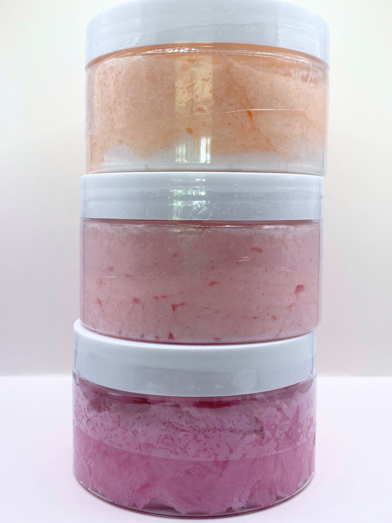 Handmade whipped bath frosting jars