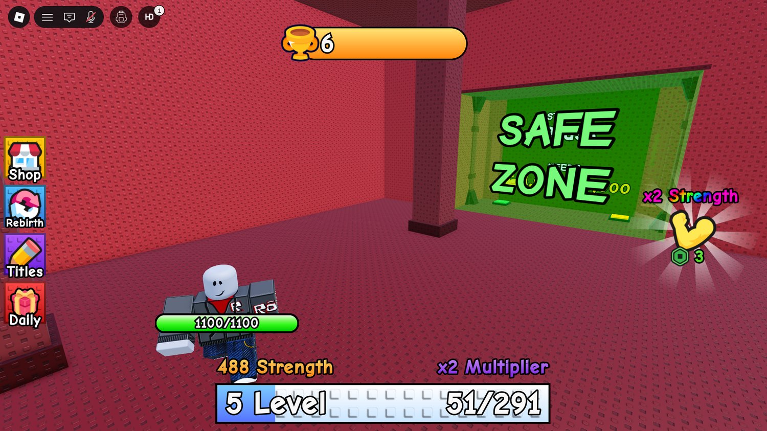 Roblox strength progression gameplay