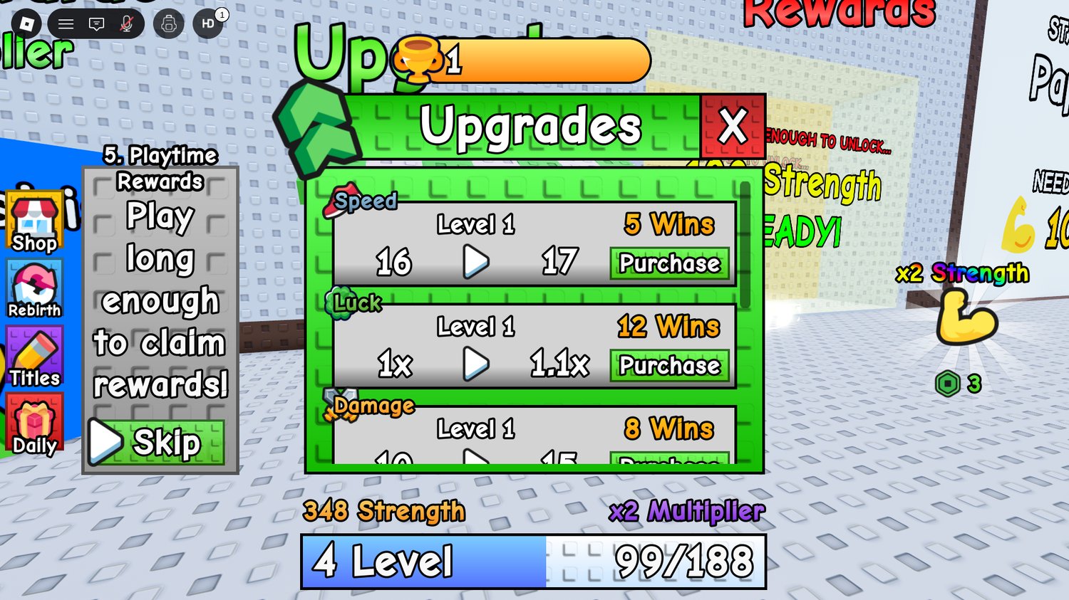 Roblox offline strength earnings
