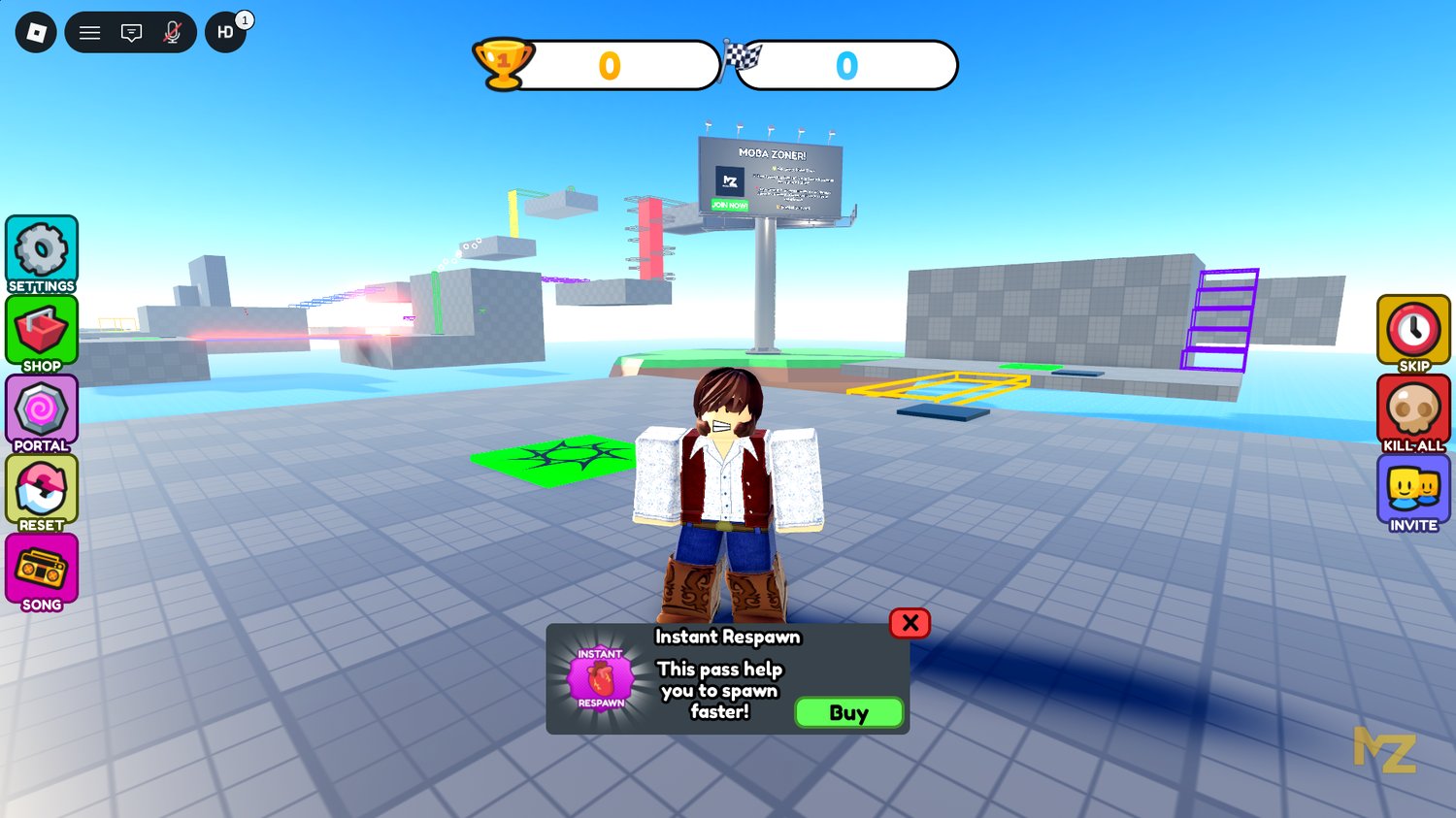 Roblox settings and shop UI