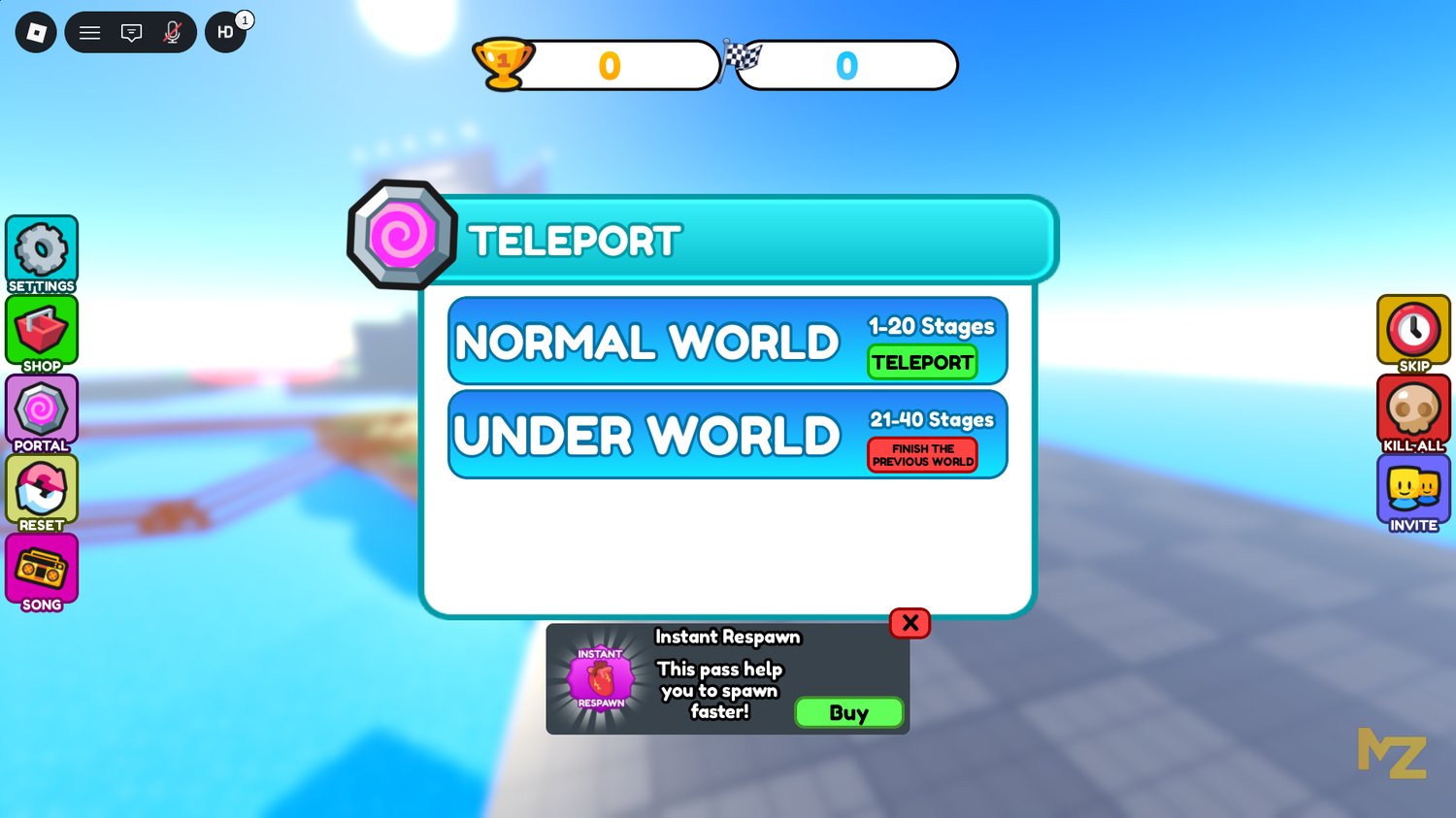 Roblox portal progression system