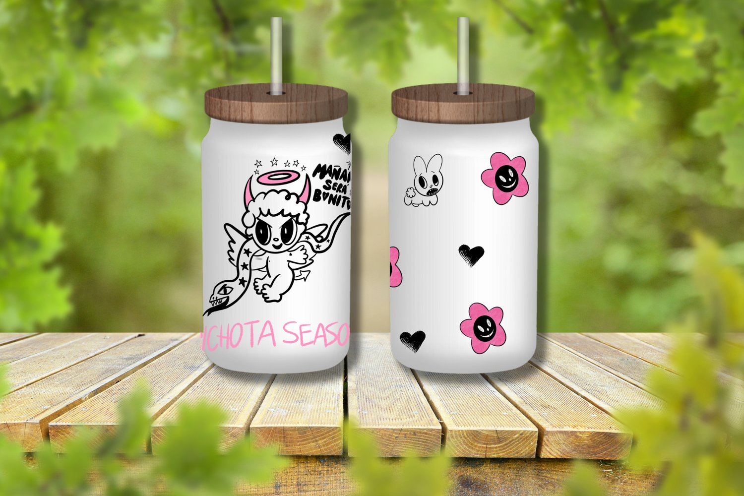 Bichota Vibes Cup Wrap Bundle Tropical Summer UVDTF PNG Designs