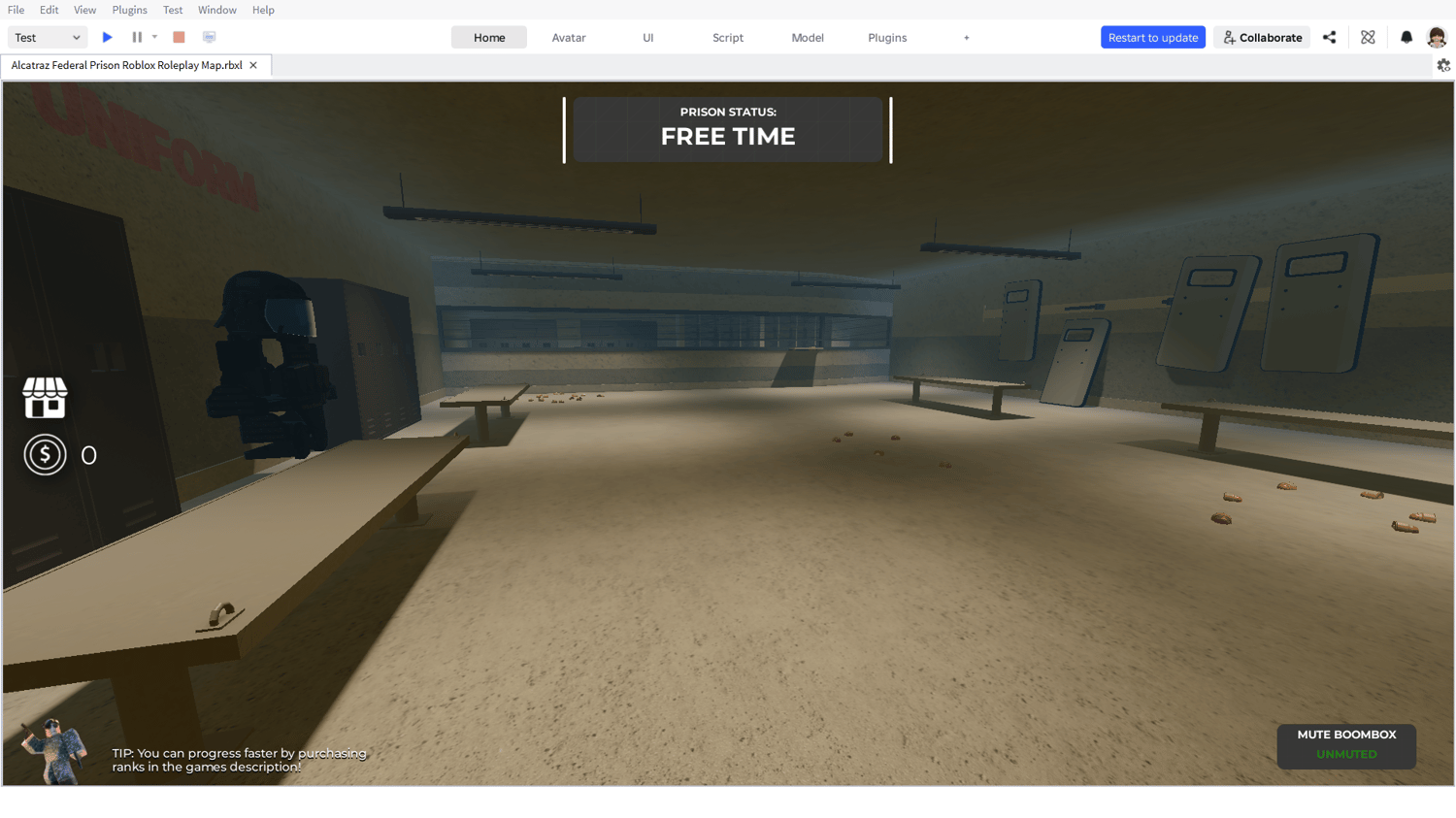 Roblox prison courtyard scenery