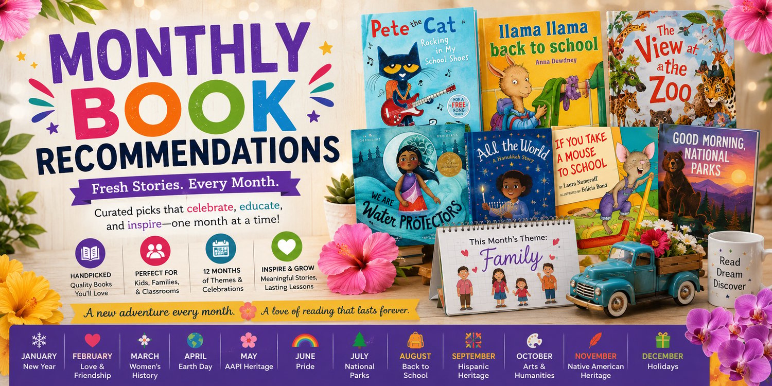 Sloth Dreams Books & Publishing Company Monthly Book Recommendations for Kids 0-12