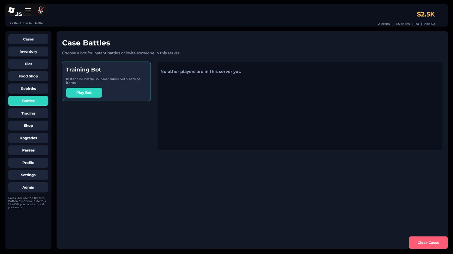 Roblox inventory interface