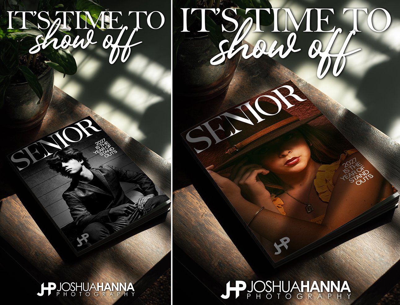 Customizable marketing ads for photographers.  Showcase images on sample magazine covers and spreads for eye catching promos.