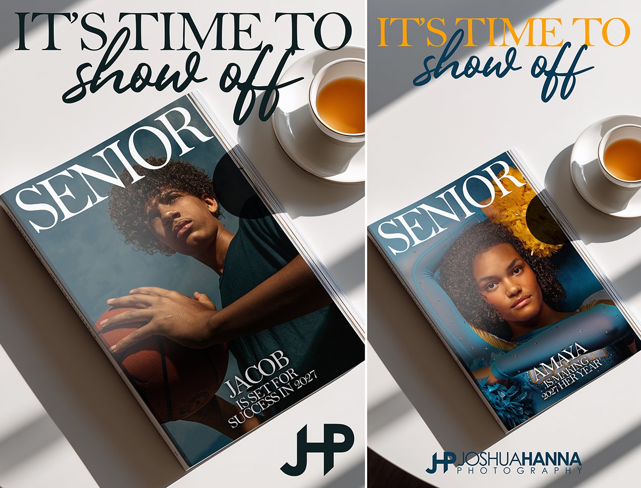 Customizable marketing ads for photographers.  Showcase images on sample magazine covers and spreads for eye catching promos.