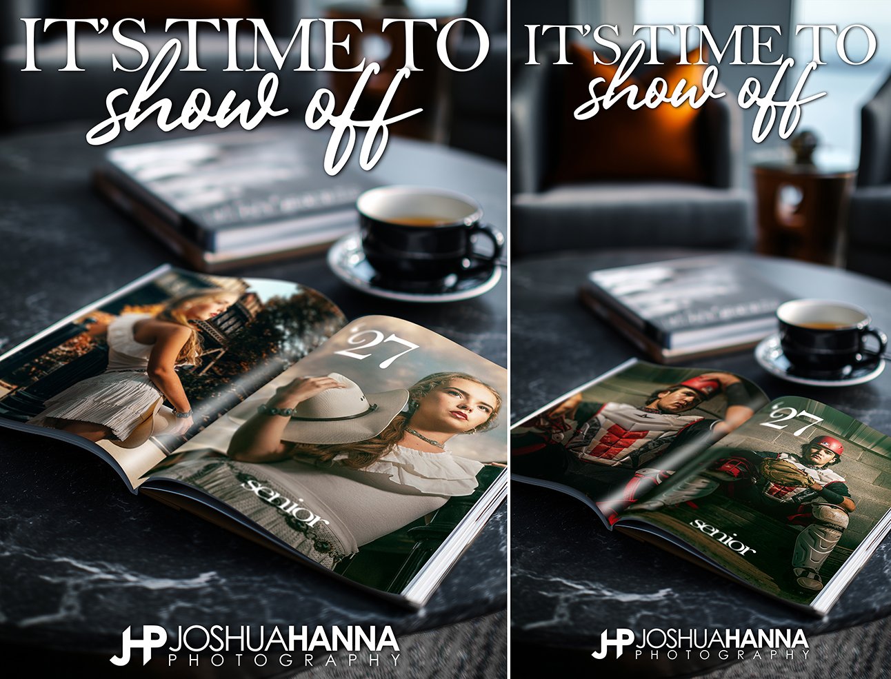 Customizable marketing ads for photographers.  Showcase images on sample magazine covers and spreads for eye catching promos.