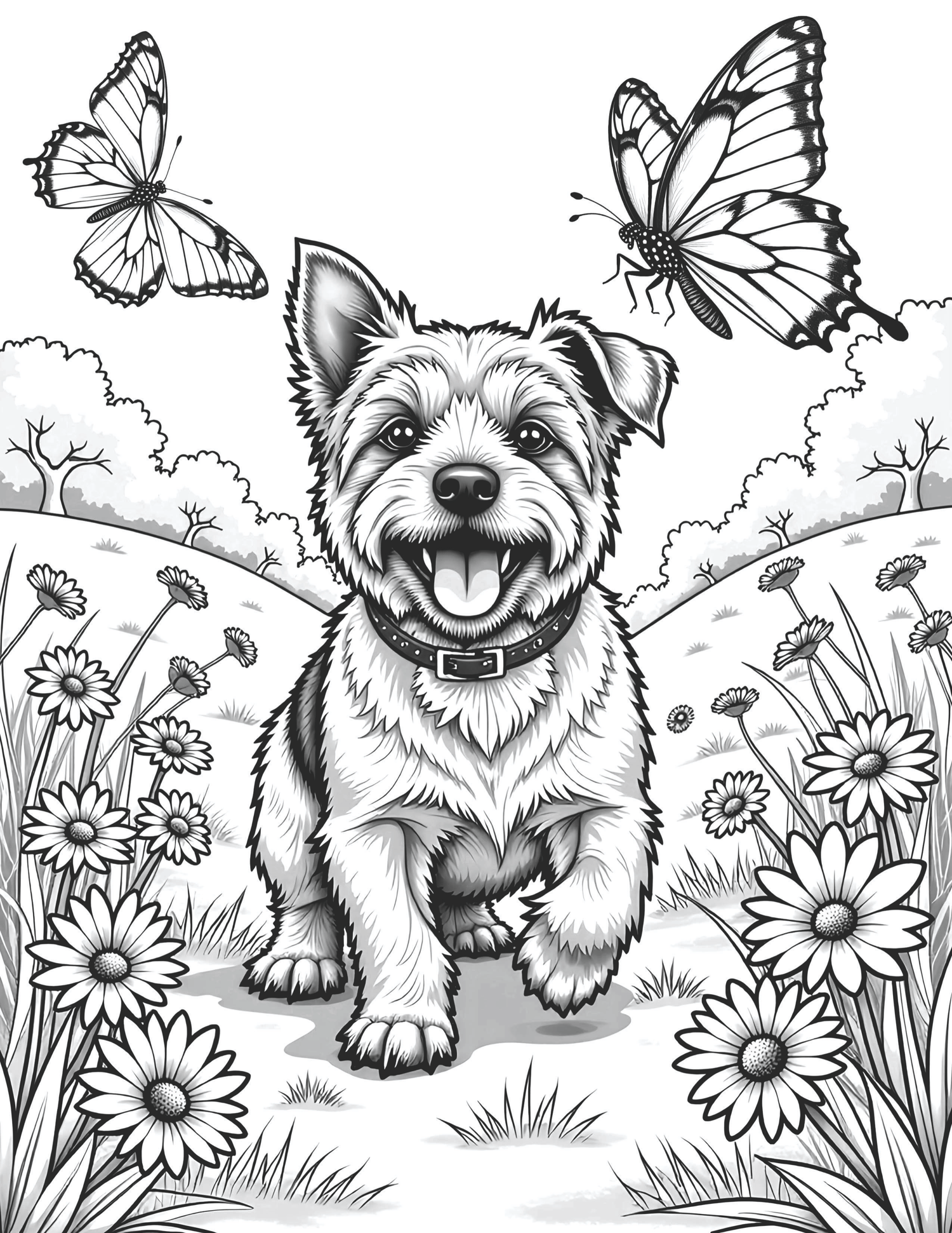 50 Floral Dogs Coloring Book