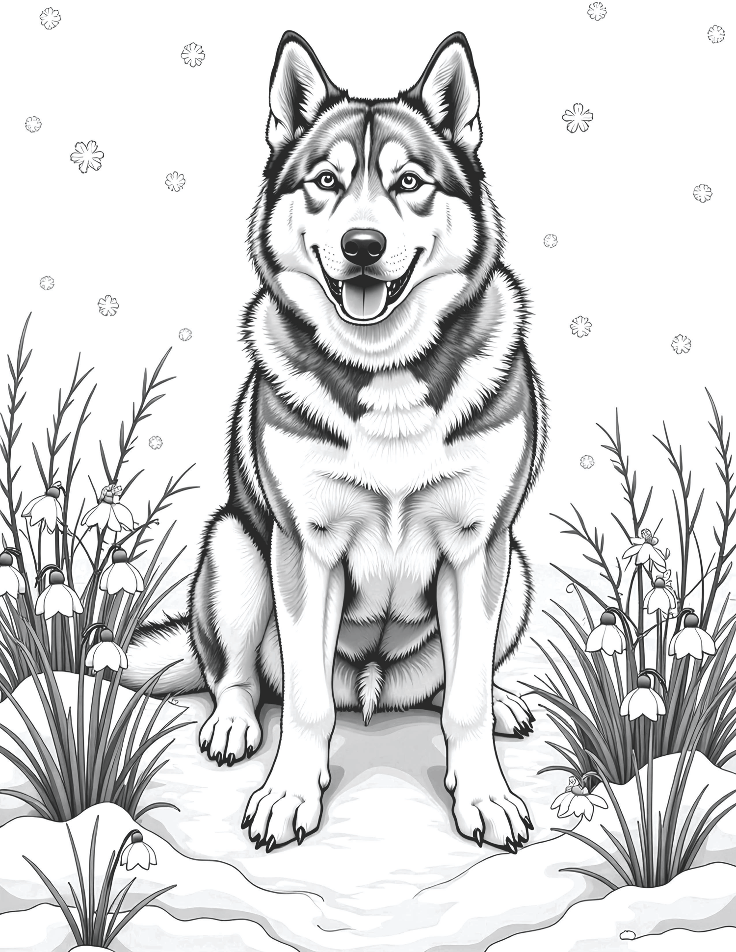 50 Floral Dogs Coloring Book