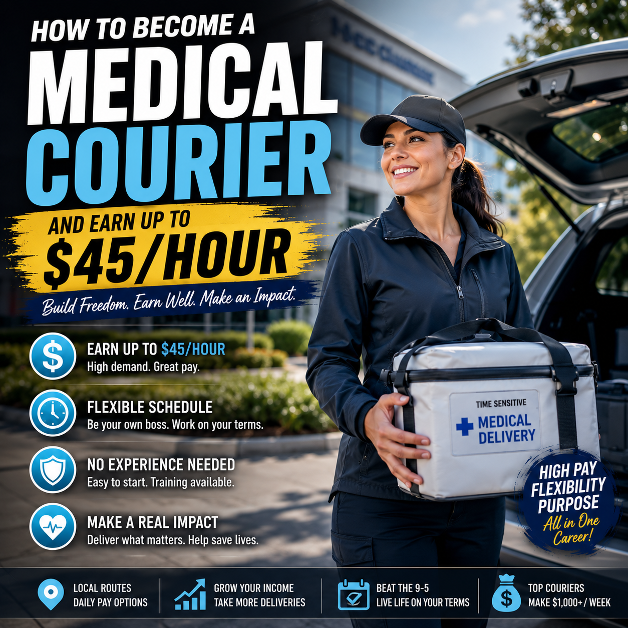 How to become a medical courier and earn up to 45 dollars an hour in 2026 — complete starter guide
