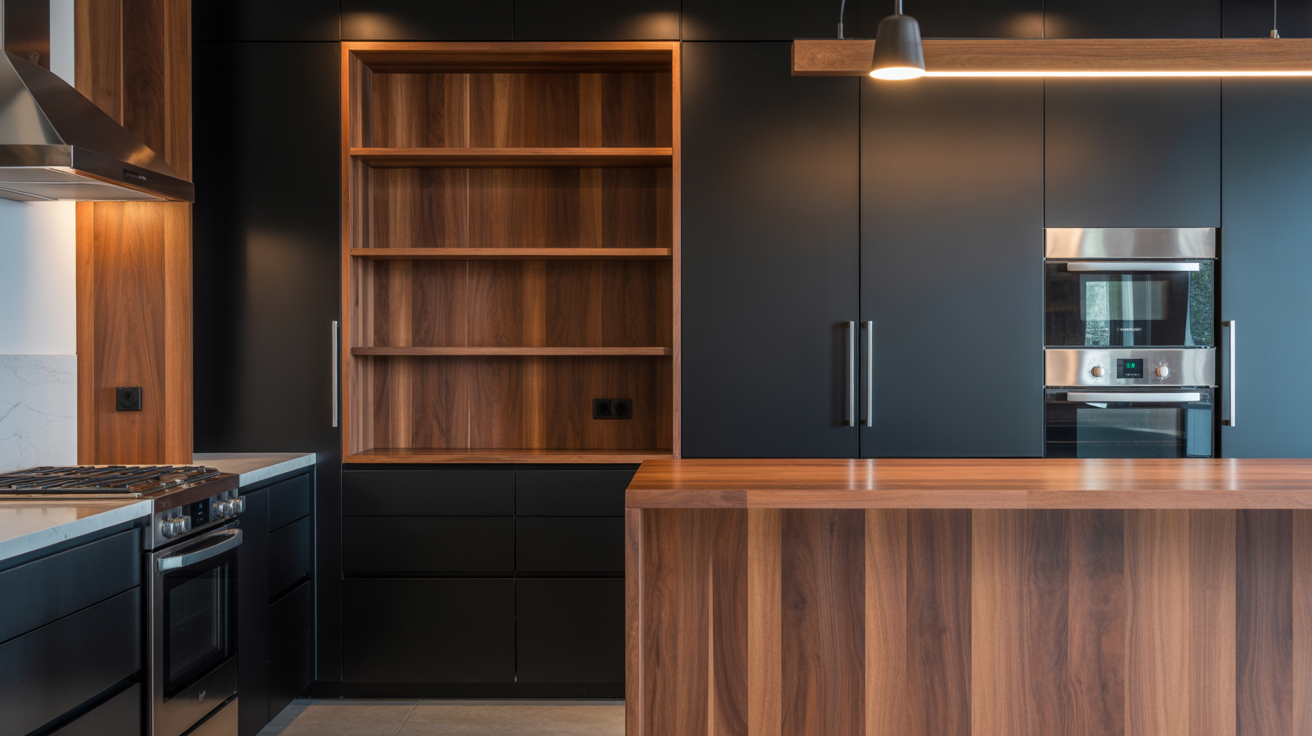 black and wood