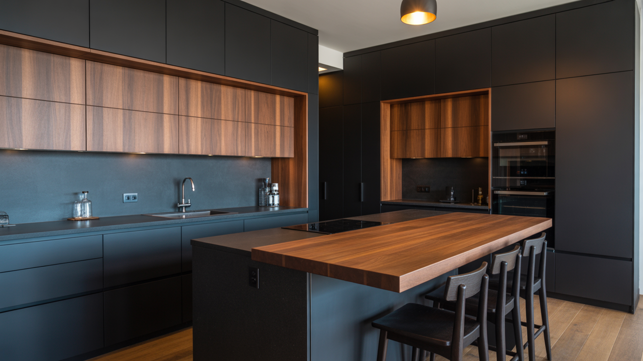 black and wood