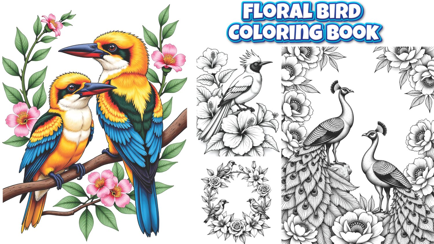 Floral Bird Coloring Book