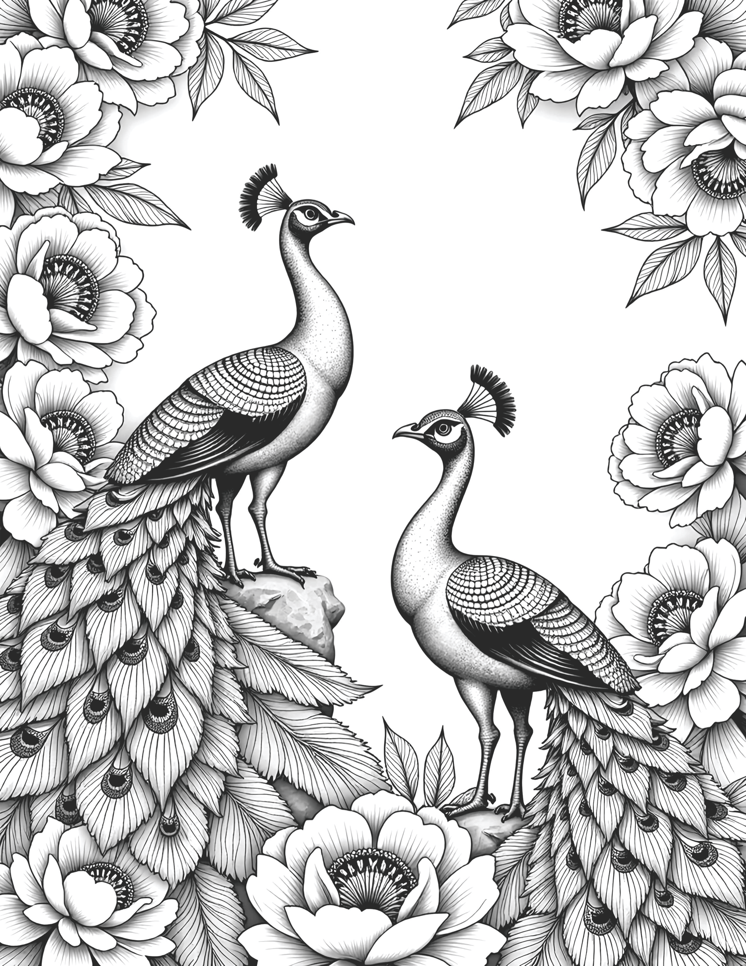 Floral Bird Coloring Book