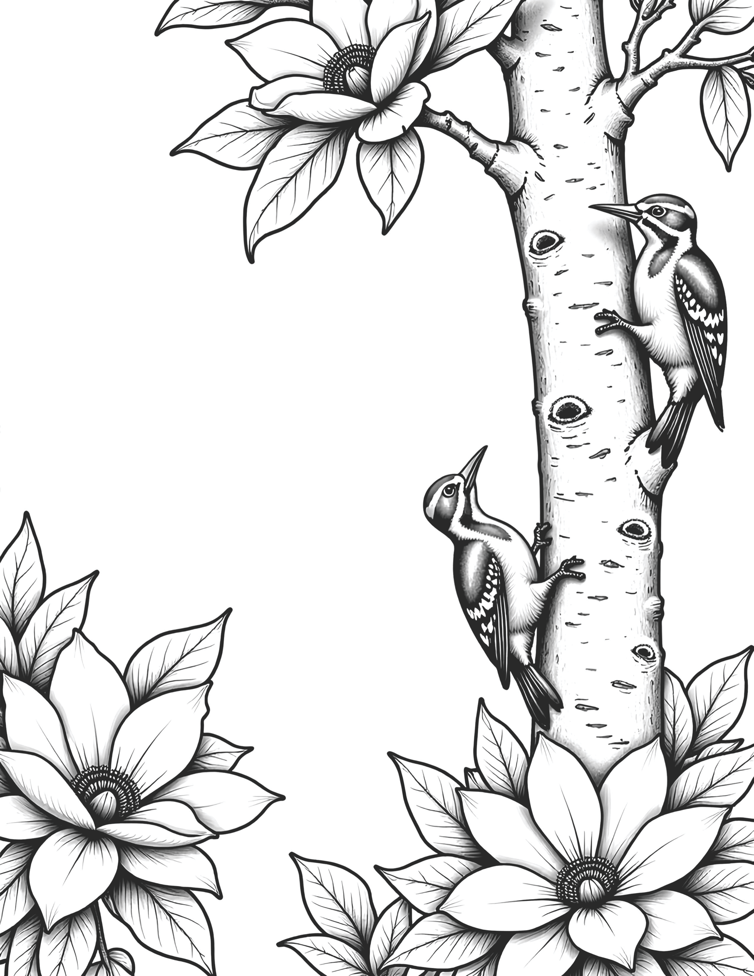 Floral Bird Coloring Book