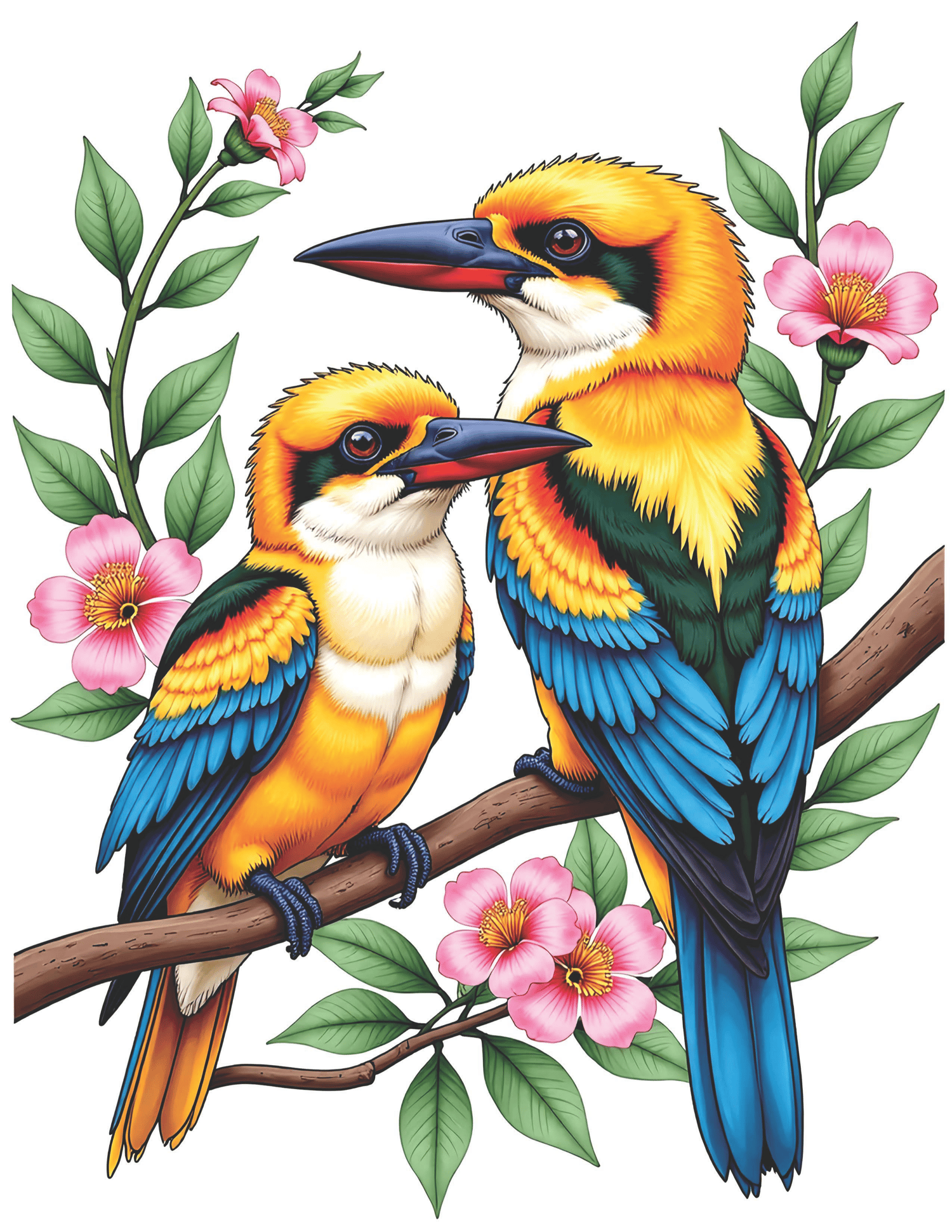 Floral Bird Coloring Book