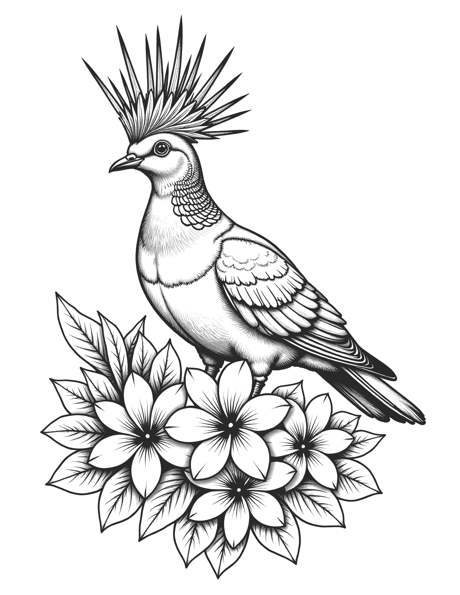 Floral Bird Coloring Book