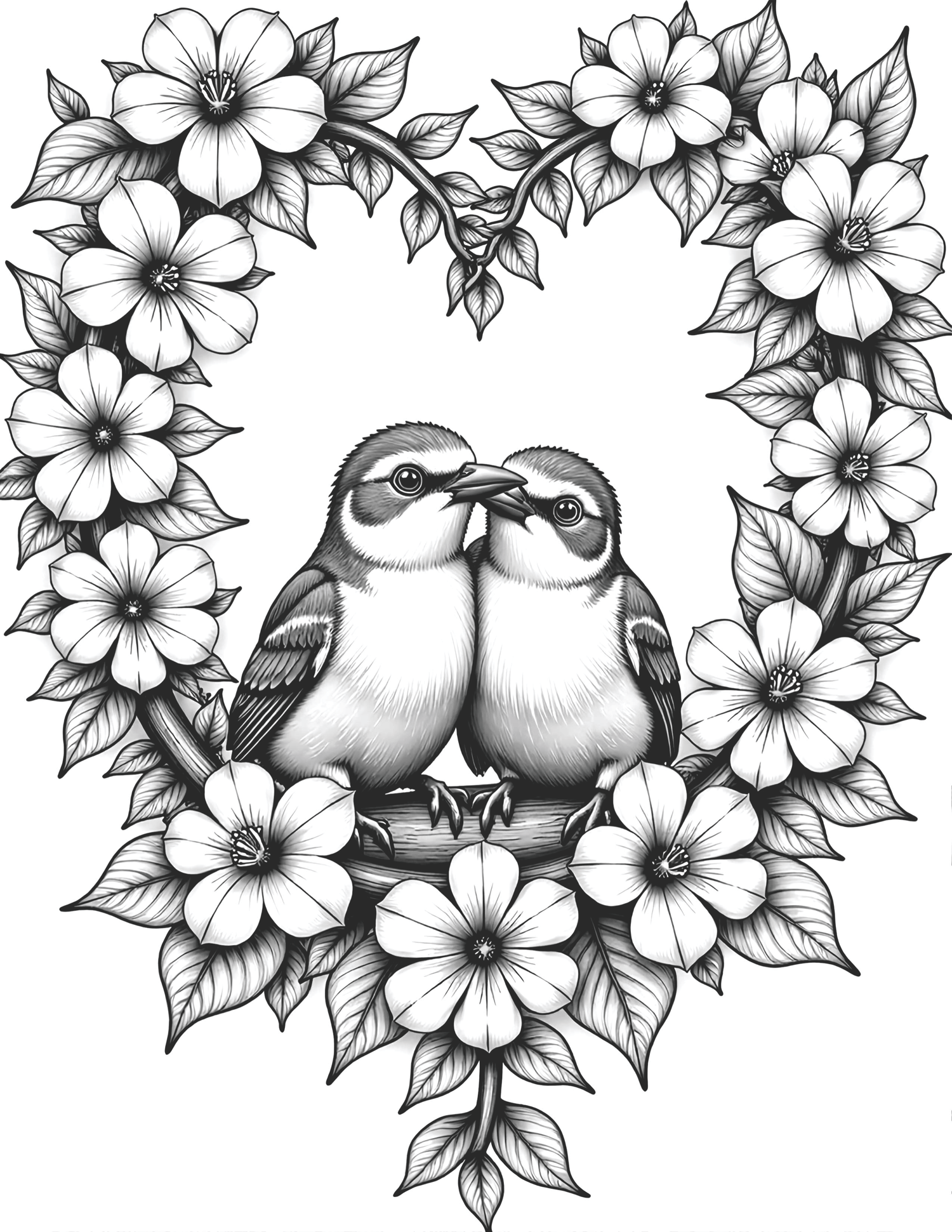 Floral Bird Coloring Book