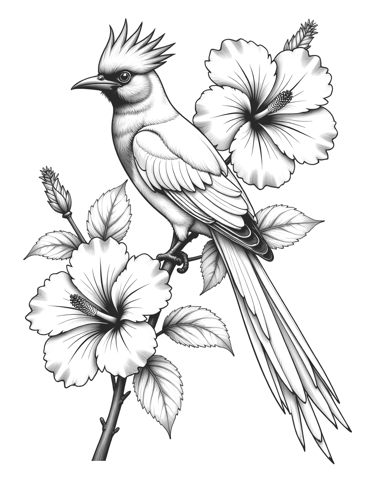 Floral Bird Coloring Book