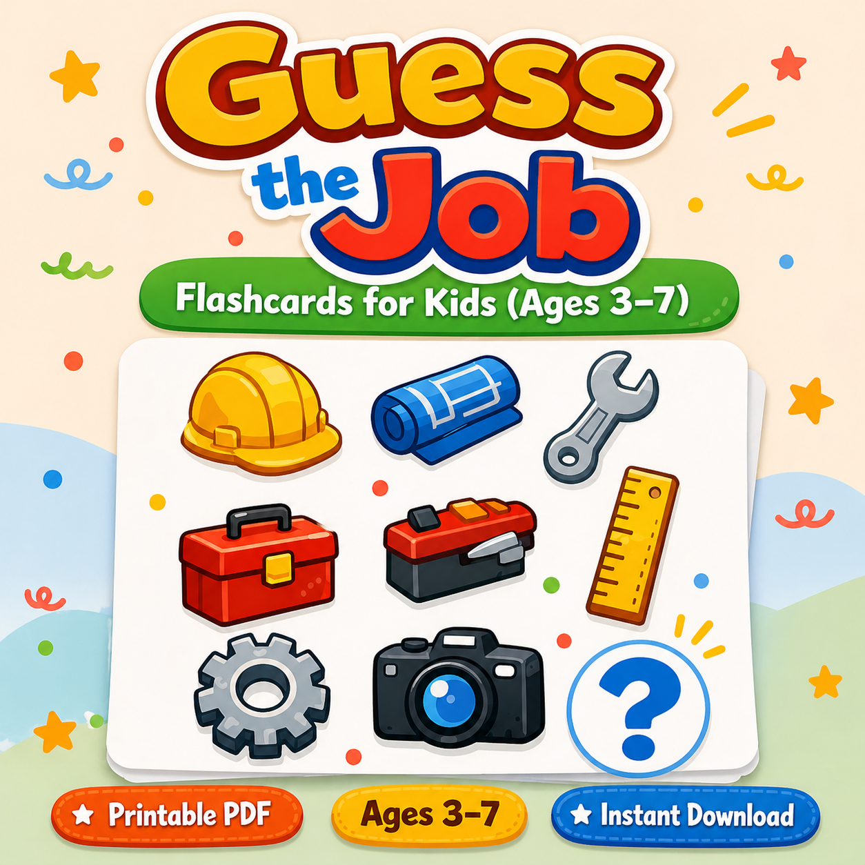 Guess the Job Flashcards for Kids (Ages 3–7) | Printable PDF