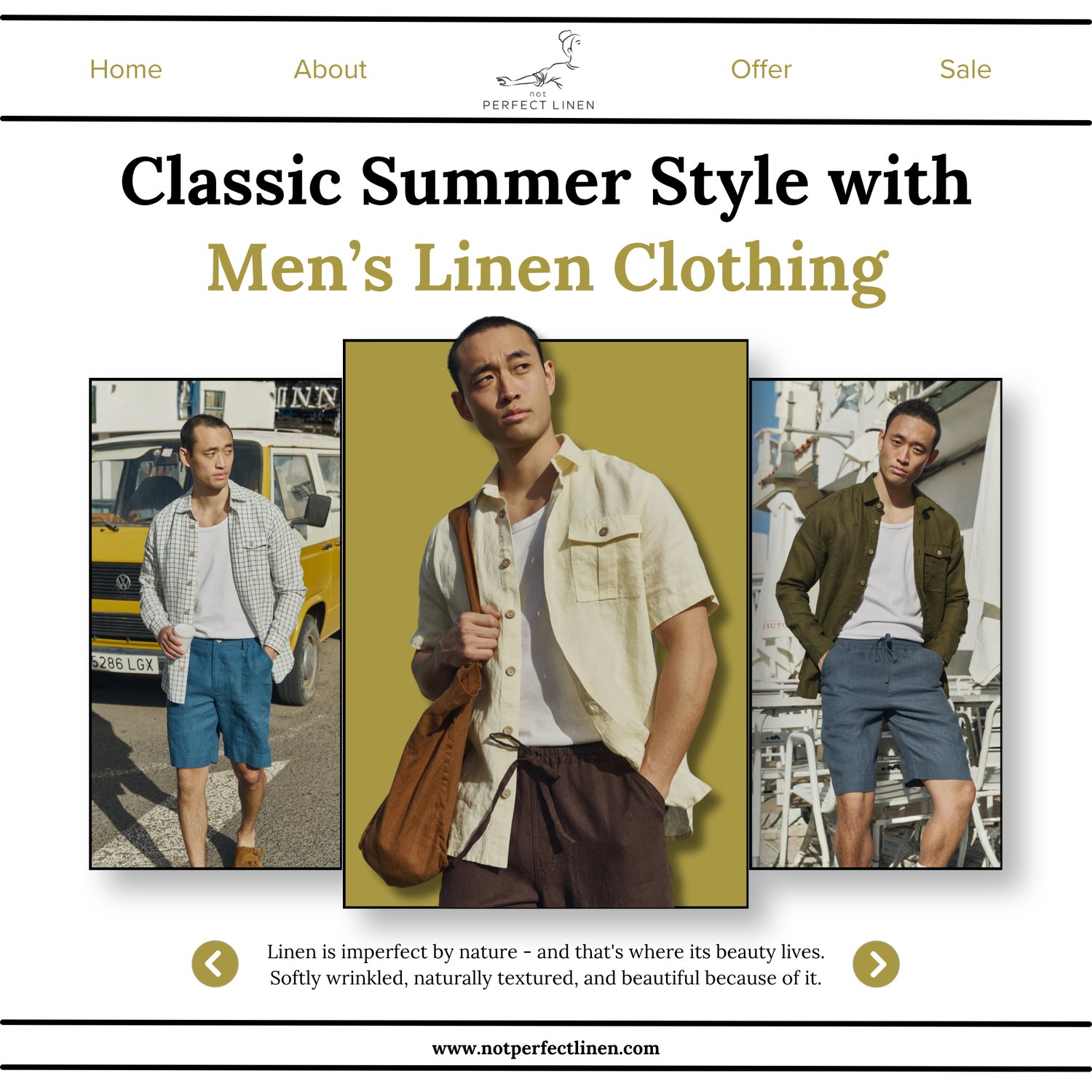men's linen clothing by not PERFECT LINEN