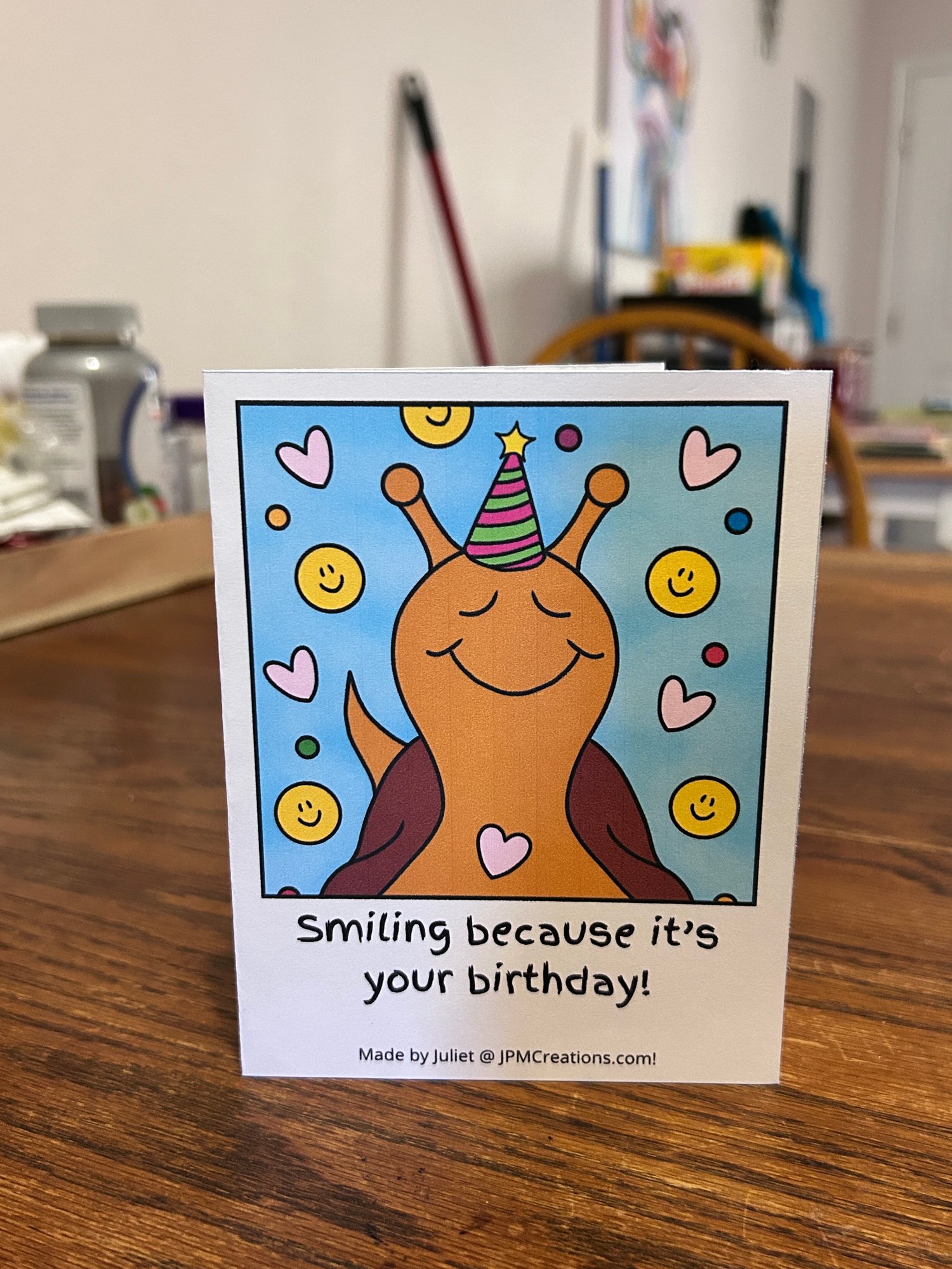 Cute Snail Smiling Because It’s Your Birthday Postcard