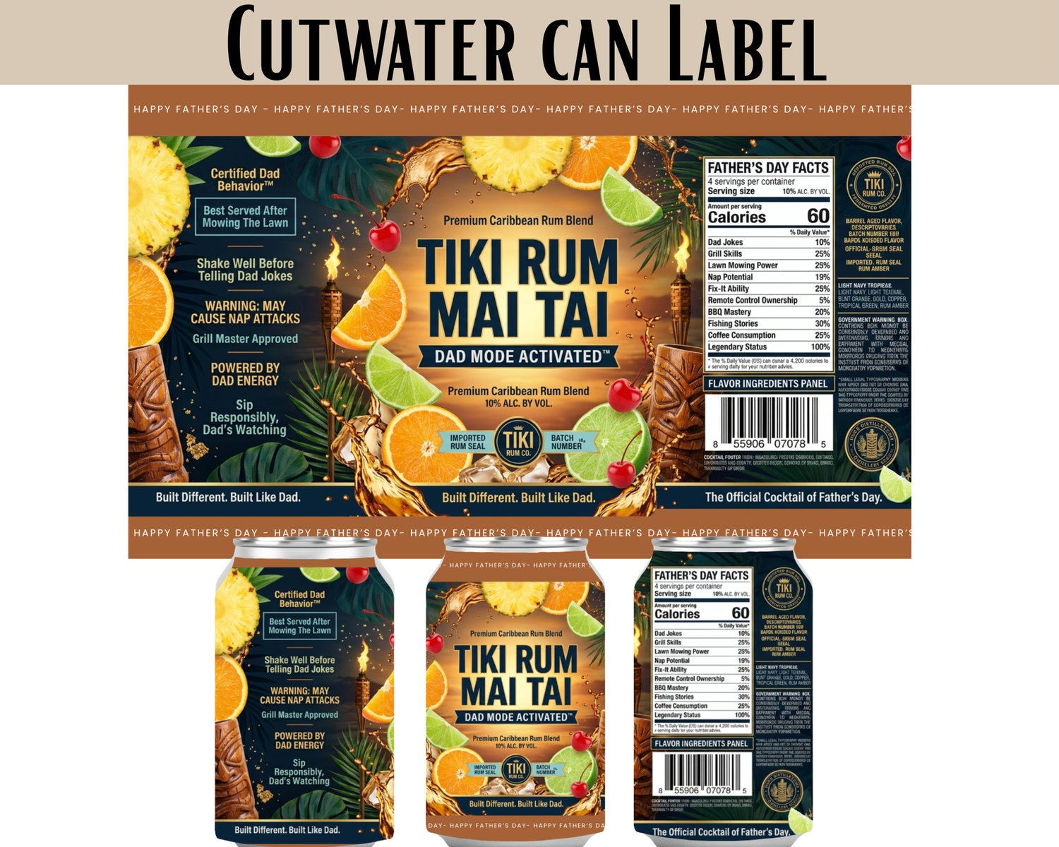 Father’s Day Cutwater Can Label Print Ready - Payhip