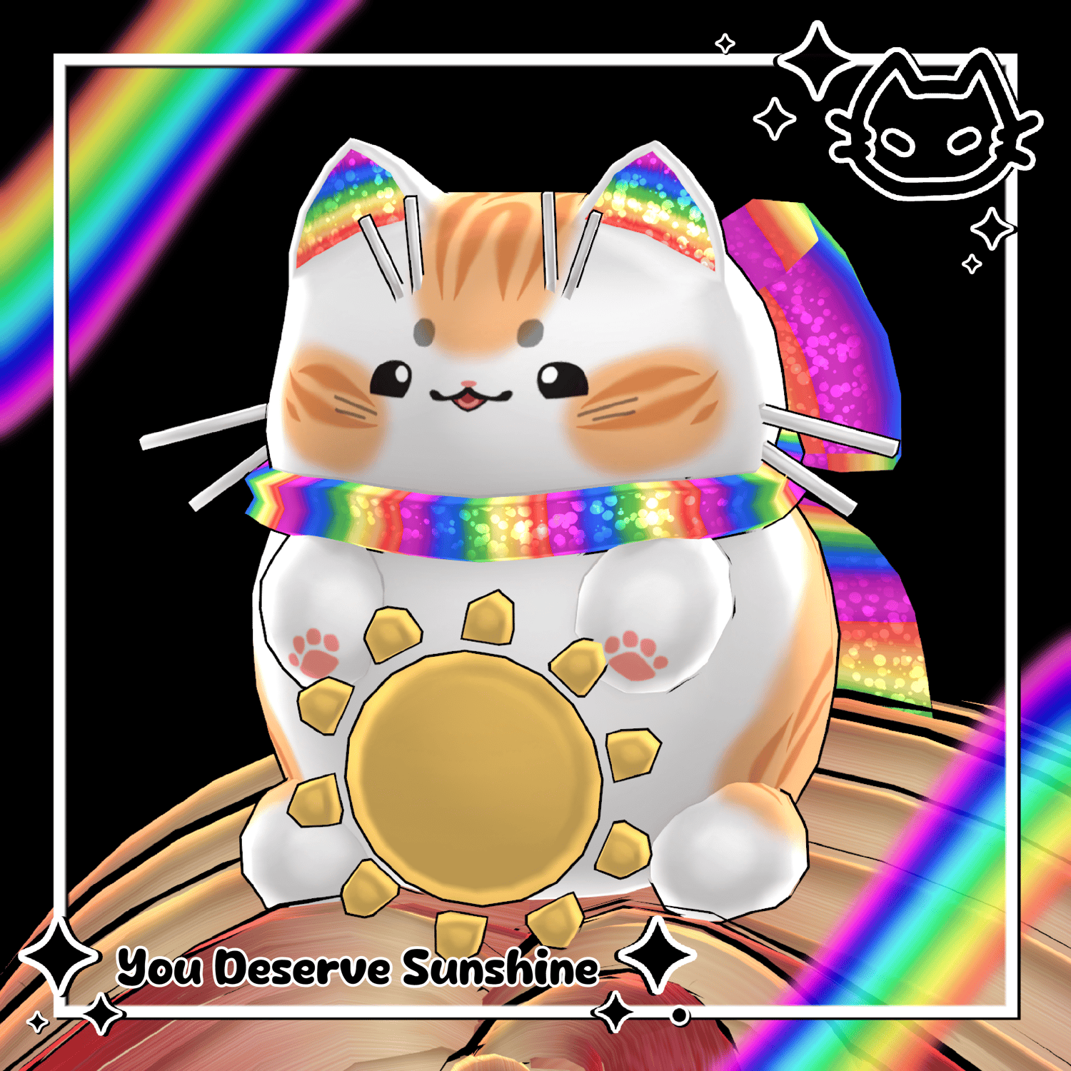 ☀️🌈 You Deserve Sunshine 🌈☀️ PRIDE 🌈 Kitty plush 🌈