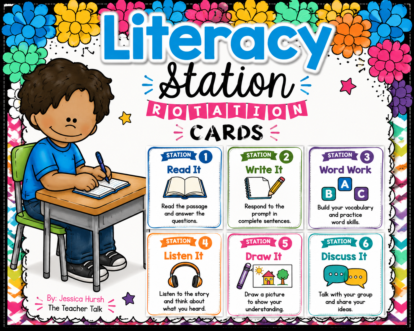 Literacy Station Rotation Cards | Reading Centers Classroom Management Resource