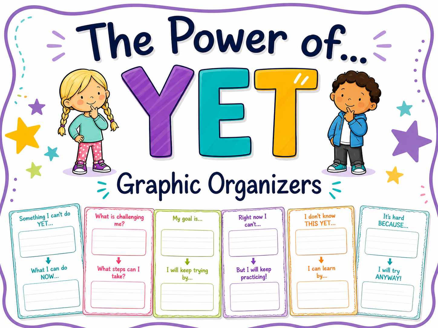 The Power of YET | Growth Mindset Graphic Organizers & Activities Pack