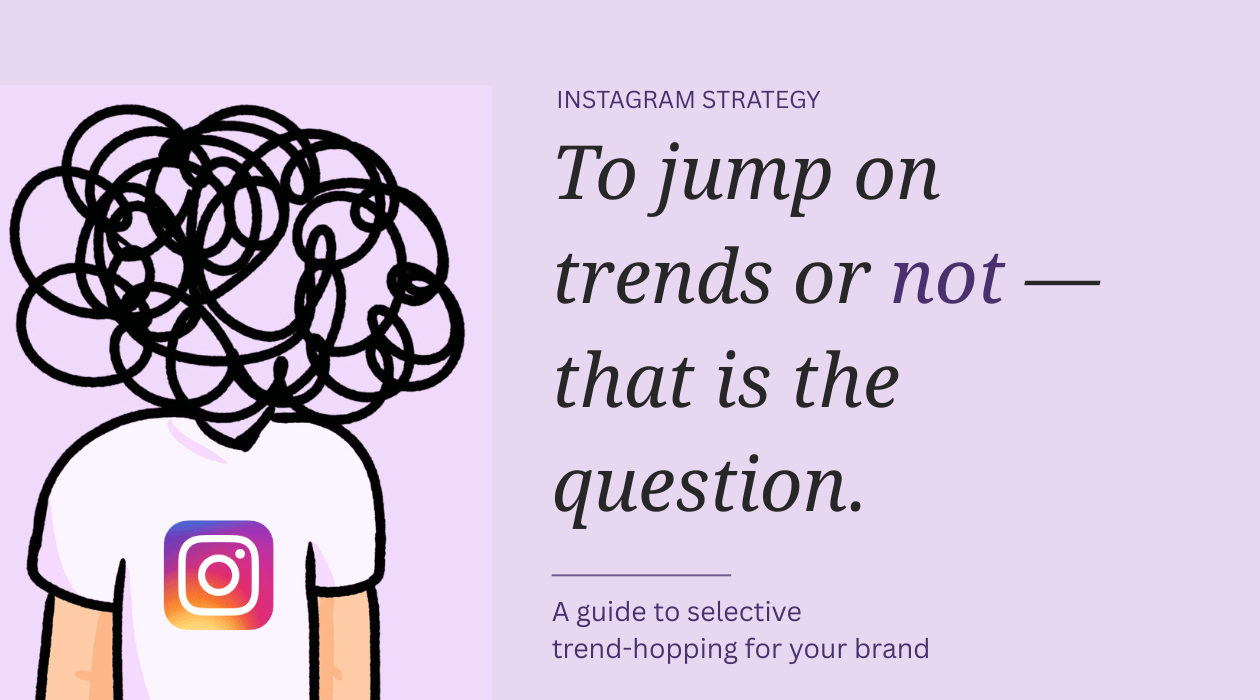 Illustrated figure with tangled scribbles for a head, representing the overwhelm of chasing every Instagram trend — blog graphic for Aesthete Automations.