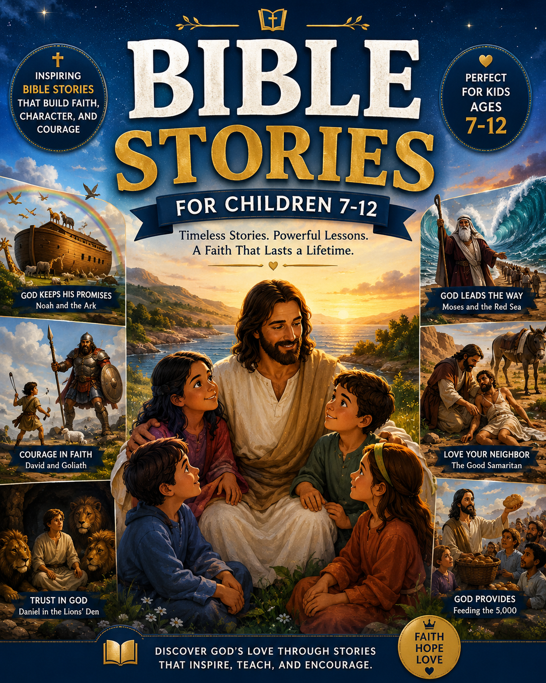 Bible stories for kids, Christian bedtime stories, Bible-inspired stories, teaching children Christian values, faith-based children's books, Jesus Christ for kids, Christian parenting, Bible lessons for children, Christian character development, biblical 