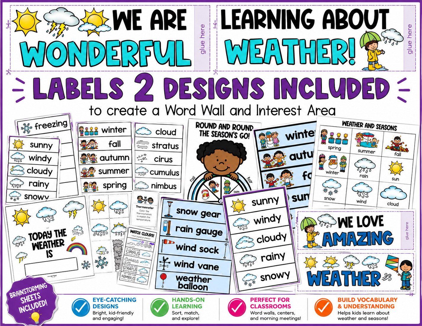 Seasons & Weather Science Unit | Worksheets & Activities for Kindergarten & 1st Grade