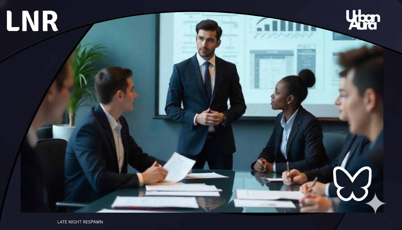 Five People Sitting At A Office Table Having A Meeting. Papers On Table. A Board Withing A Presentation. Late Night Respawn Five Jobs That Will Never Go Out Of Style