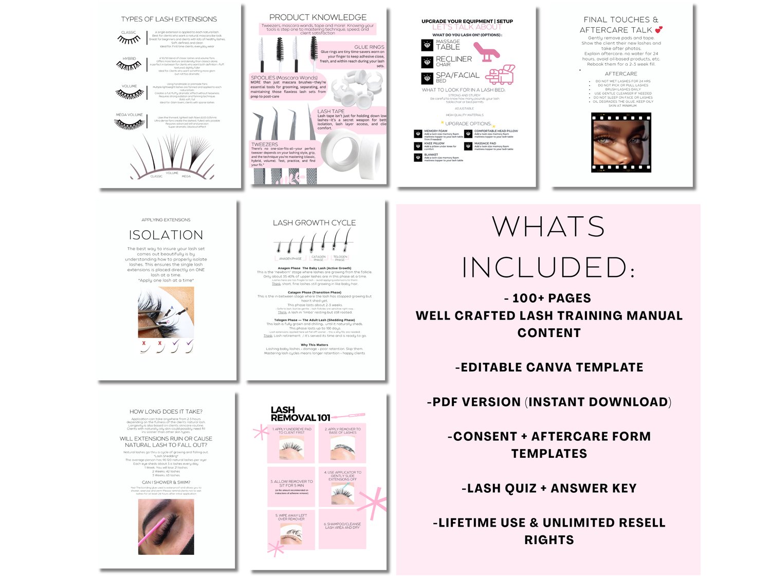 Editable Lash Training Manual PDF Template - Payhip