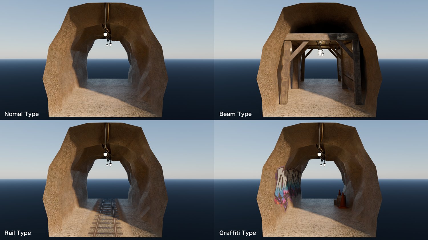 Low Poly Mine Tunnel Modular Kit