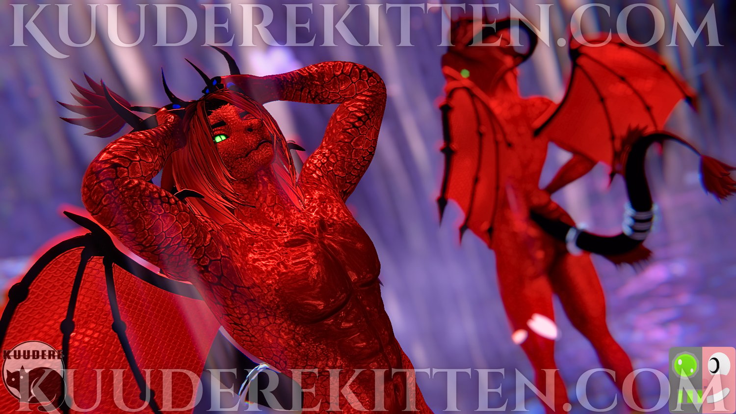 Crimson Drake, Male Dragon Furry Avatar [PC+QUEST][SPS] [VRCFT][VRChat Avatar]