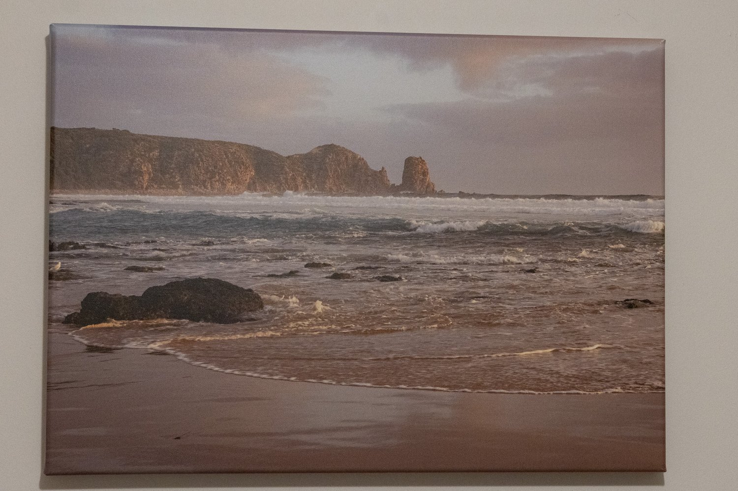 Cape Woolamai canvas print featuring Phillip Island coastline at golden hour