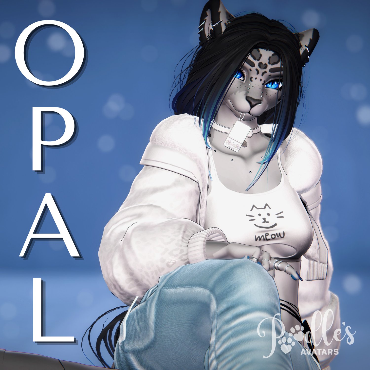 Opal the Snow Leopard | PC + Quest + VRCFT