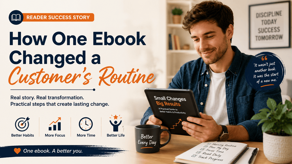 A customer testimonial on how reading an eBook changed his life