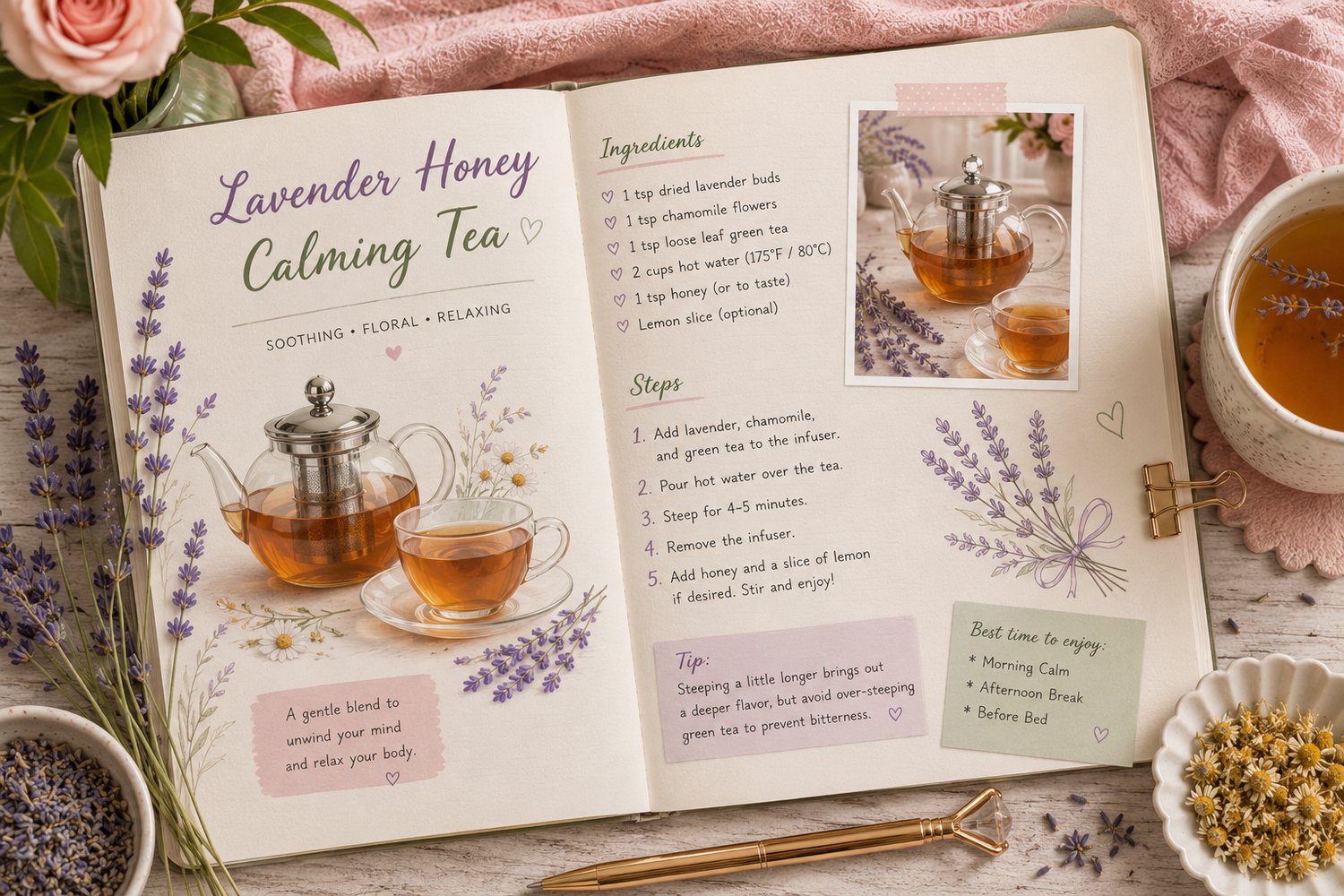 Tea recipe with glass teapot