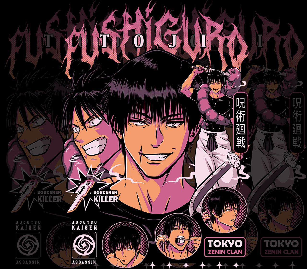 DESIGN ANIME Jujutsu Kaisen Toji Fushiguro