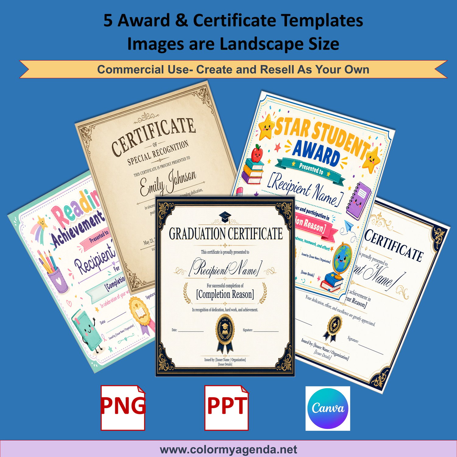 5 Editable Award & Certificate Templates
