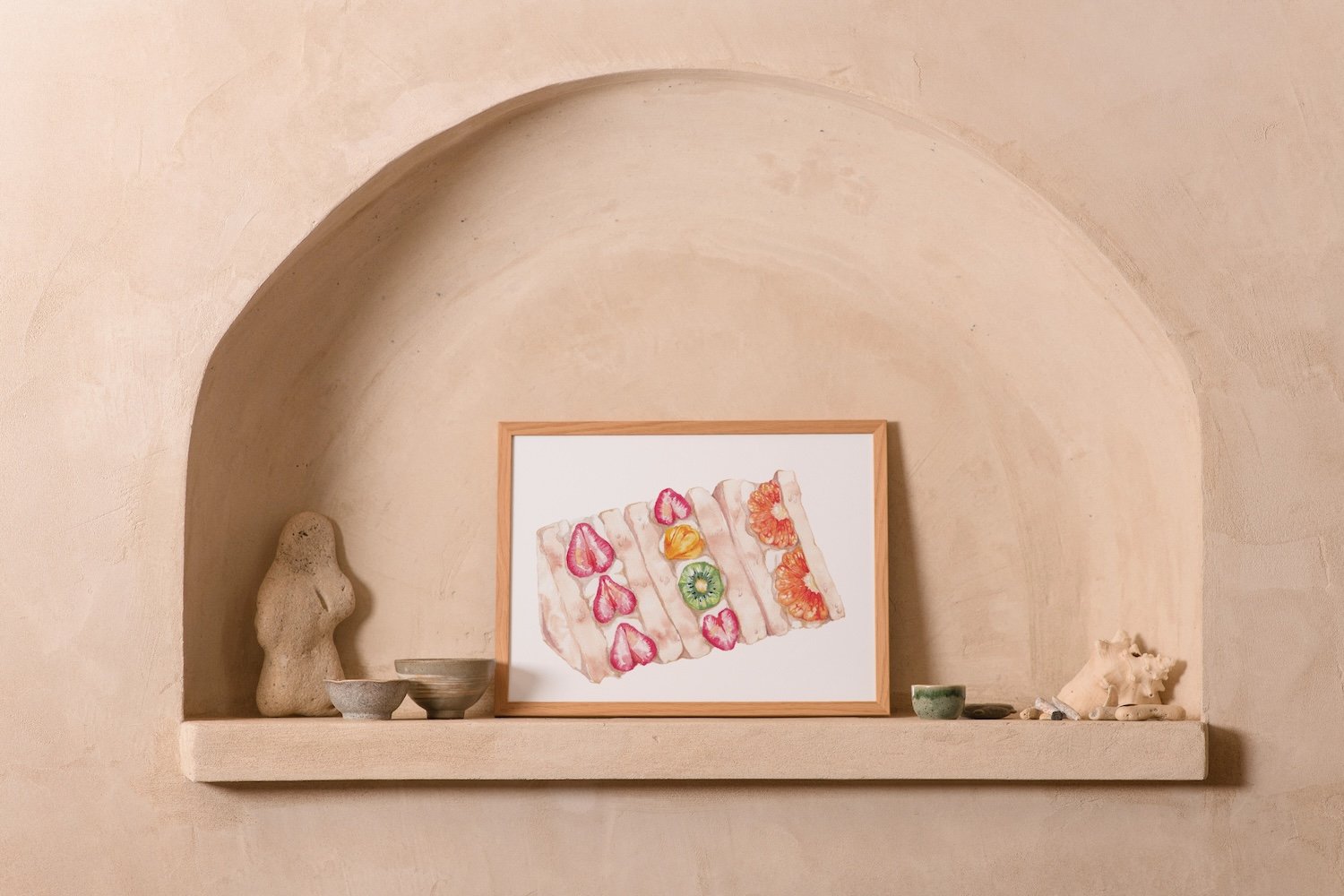 fruits sandwiches watercolor illustration