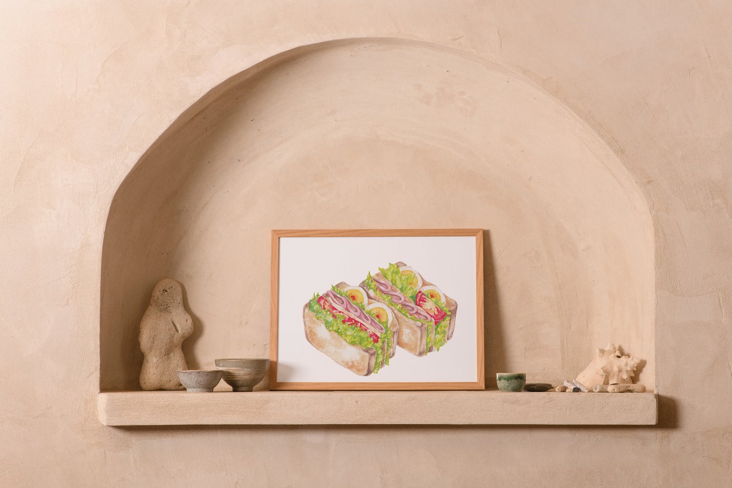 sandwiches watercolor illustration