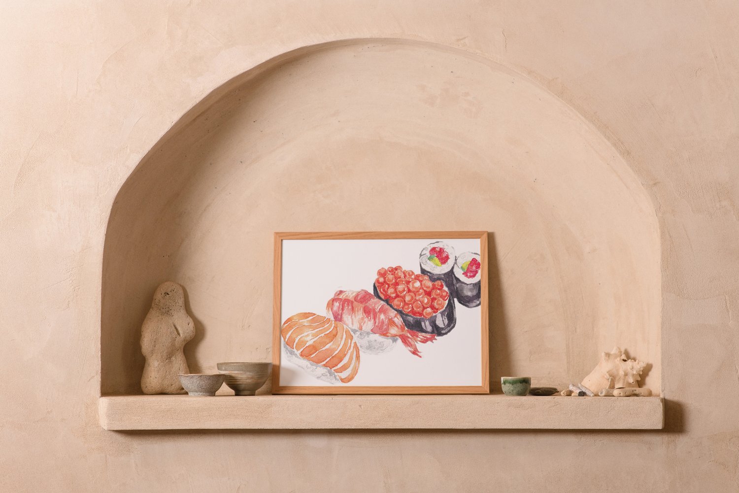 Sushi watercolor illustration