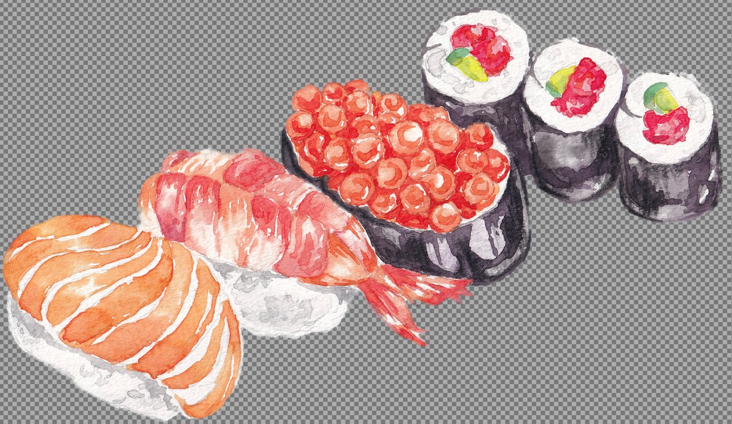 sushi watercolor